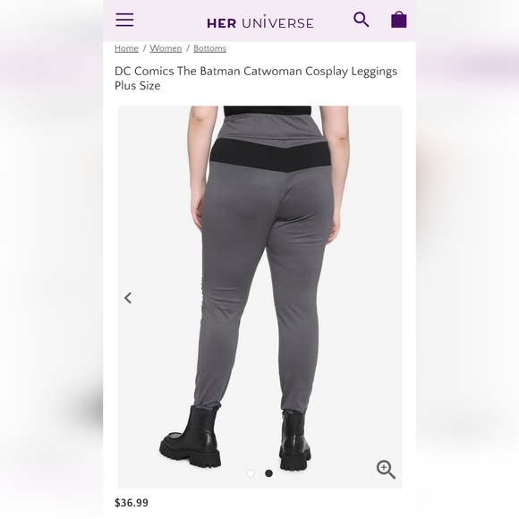 DC Comics Her Universe The Batman Catwoman Cosplay Leggings Plus Size 2 - Picture 2 of 16